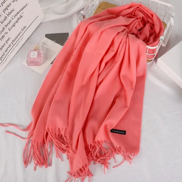 Long Warm Cashmere Hijab Scarf