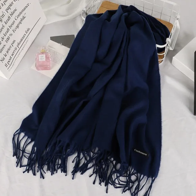 Long Warm Cashmere Hijab Scarf