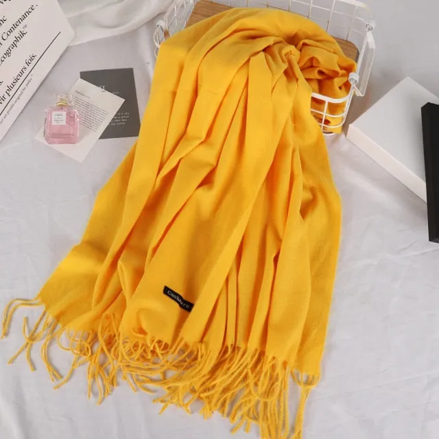 Long Warm Cashmere Hijab Scarf