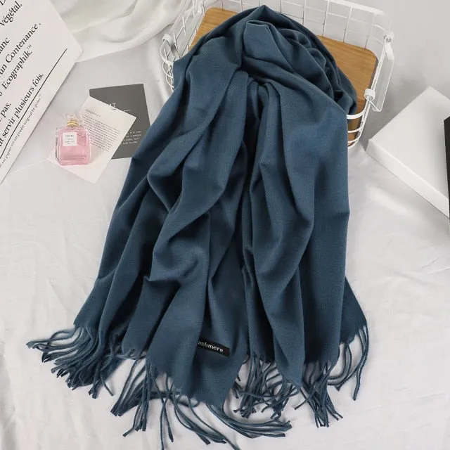 Long Warm Cashmere Hijab Scarf