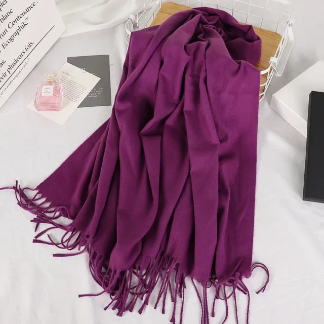 Long Warm Cashmere Hijab Scarf