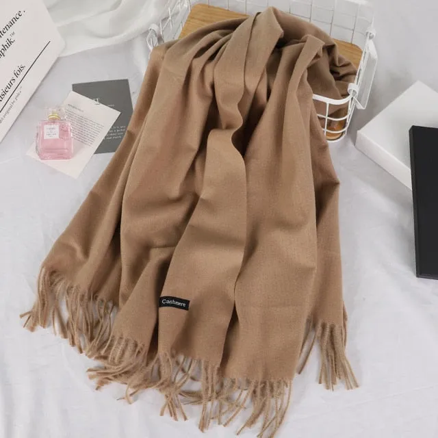 Long Warm Cashmere Hijab Scarf