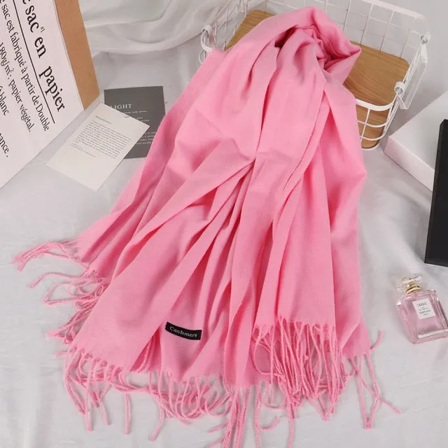 Long Warm Cashmere Hijab Scarf