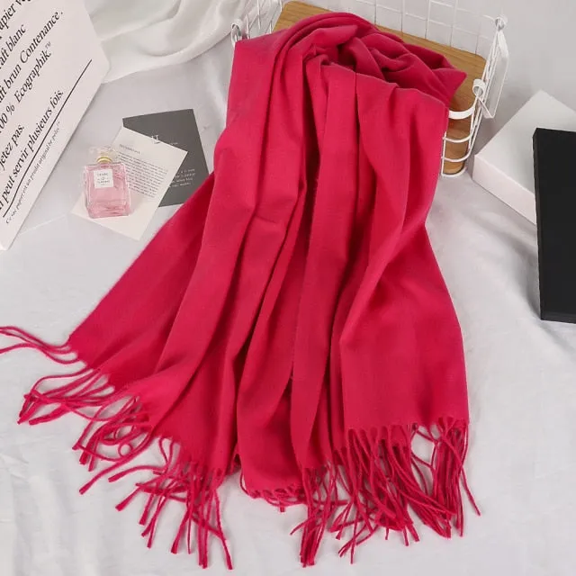 Long Warm Cashmere Hijab Scarf