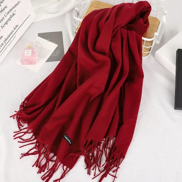 Long Warm Cashmere Hijab Scarf