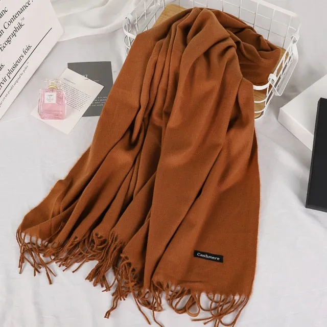 Long Warm Cashmere Hijab Scarf