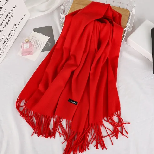 Long Warm Cashmere Hijab Scarf