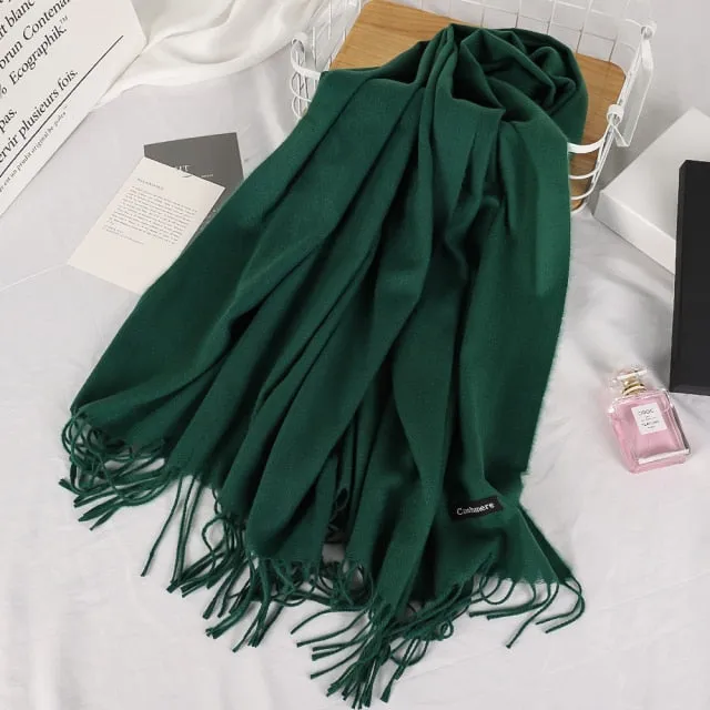 Long Warm Cashmere Hijab Scarf