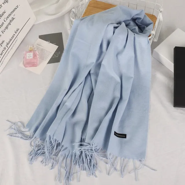 Long Warm Cashmere Hijab Scarf