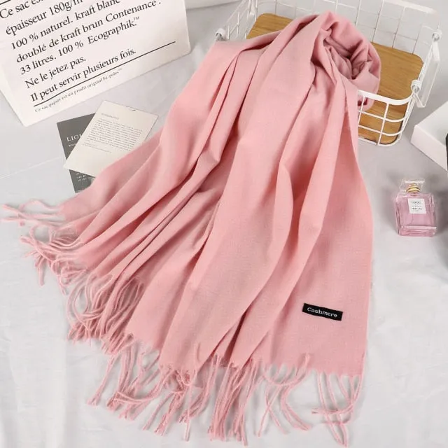 Long Warm Cashmere Hijab Scarf