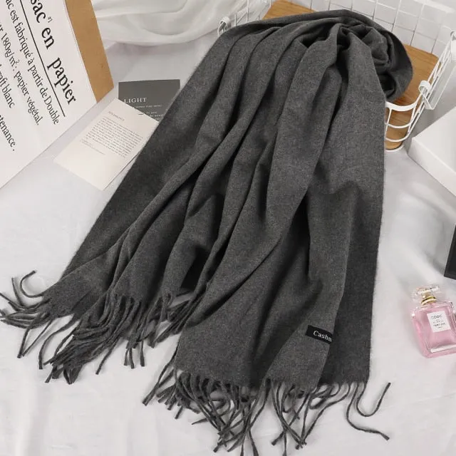 Long Warm Cashmere Hijab Scarf