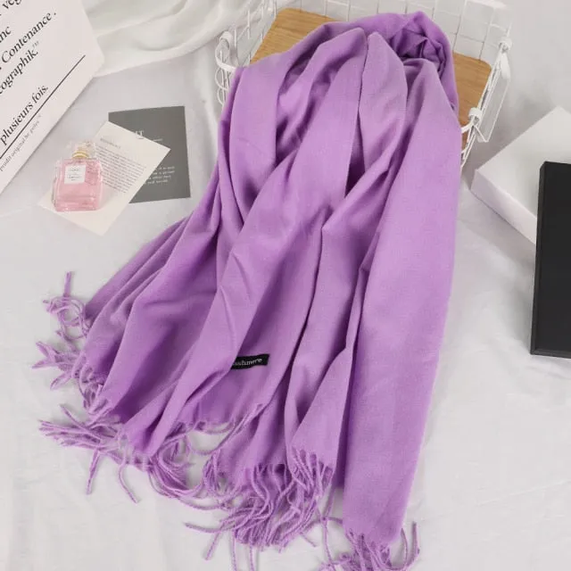 Long Warm Cashmere Hijab Scarf