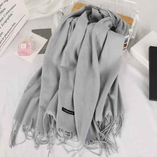 Long Warm Cashmere Hijab Scarf