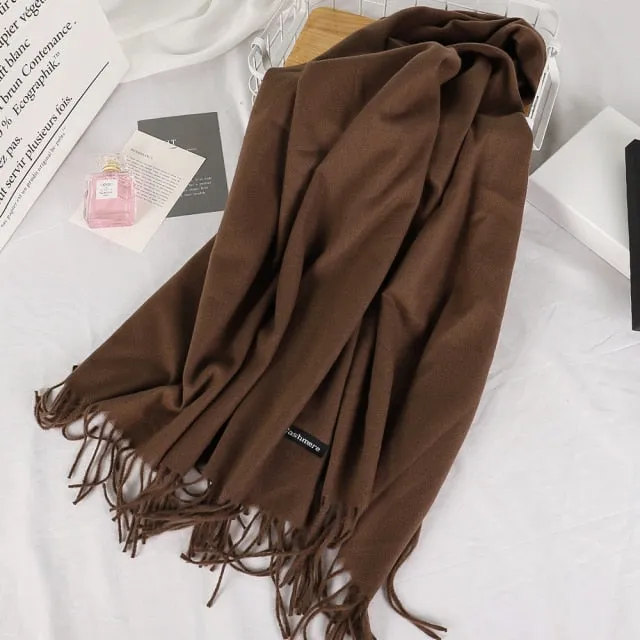 Long Warm Cashmere Hijab Scarf