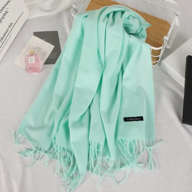 Long Warm Cashmere Hijab Scarf