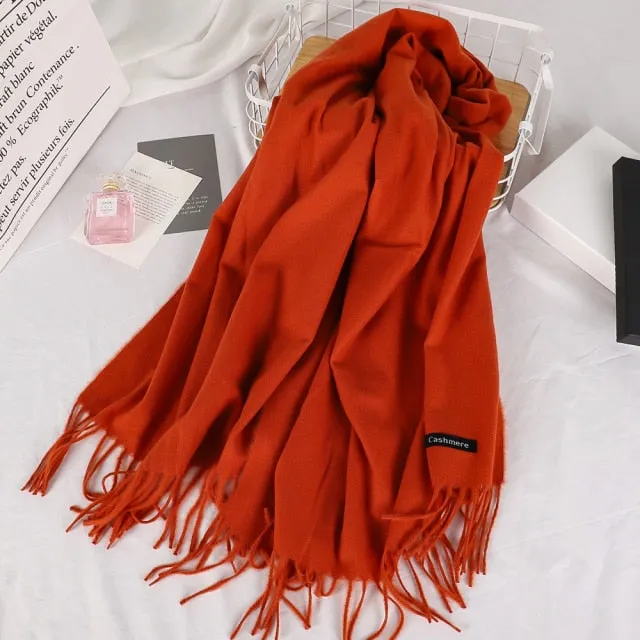 Long Warm Cashmere Hijab Scarf