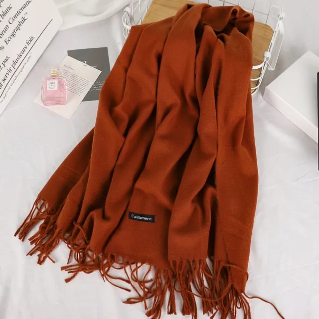 Long Warm Cashmere Hijab Scarf