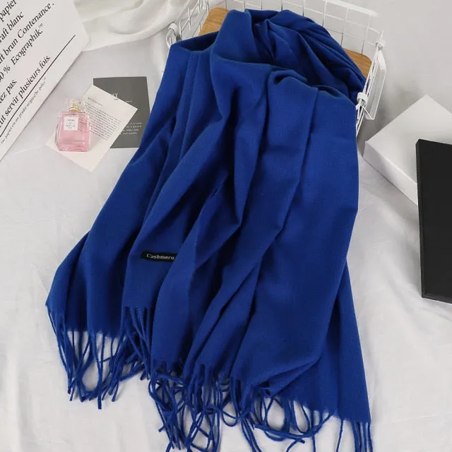 Long Warm Cashmere Hijab Scarf