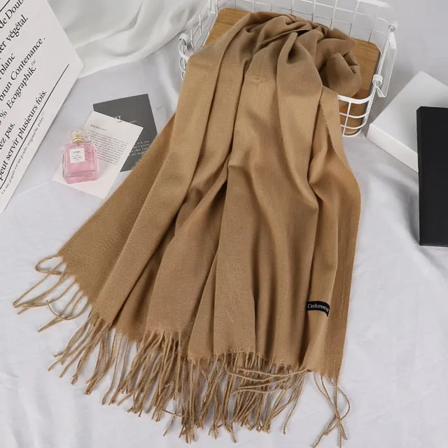 Long Warm Cashmere Hijab Scarf