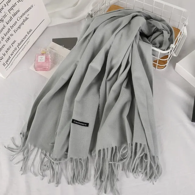 Long Warm Cashmere Hijab Scarf