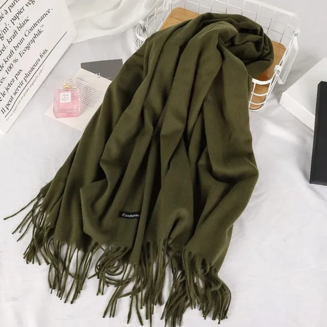 Long Warm Cashmere Hijab Scarf