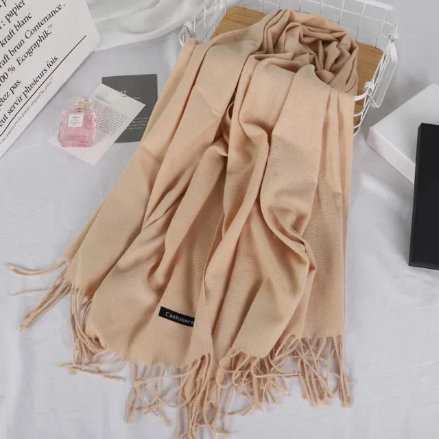 Long Warm Cashmere Hijab Scarf