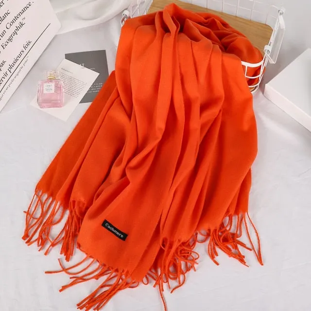 Long Warm Cashmere Hijab Scarf