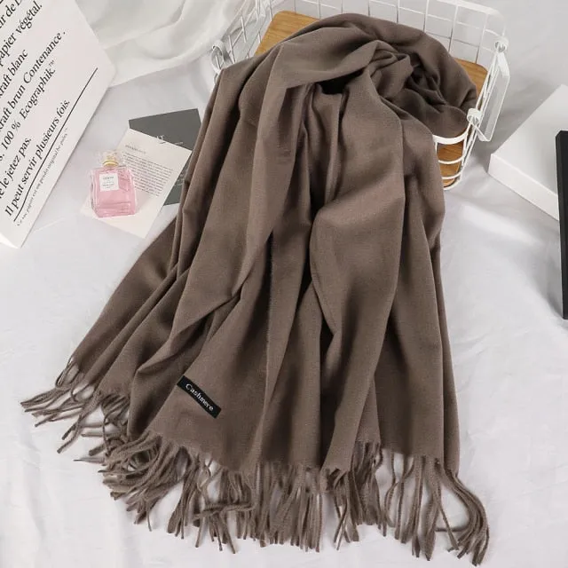 Long Warm Cashmere Hijab Scarf