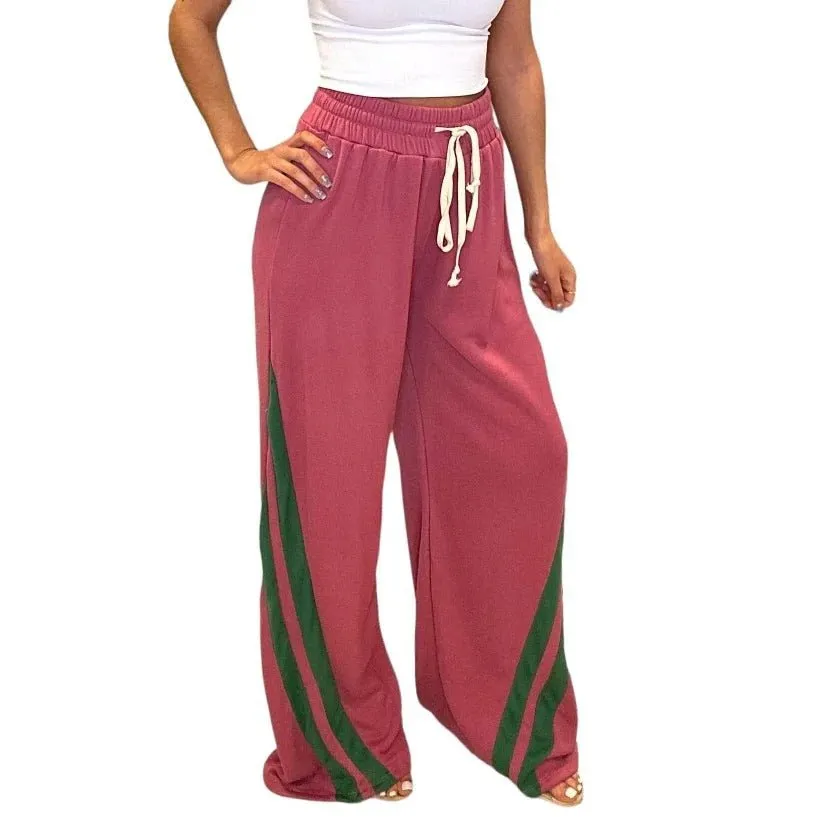 LovelyRLovely Women's Versatile Diagonal Striped Waist-tight Sweatpants