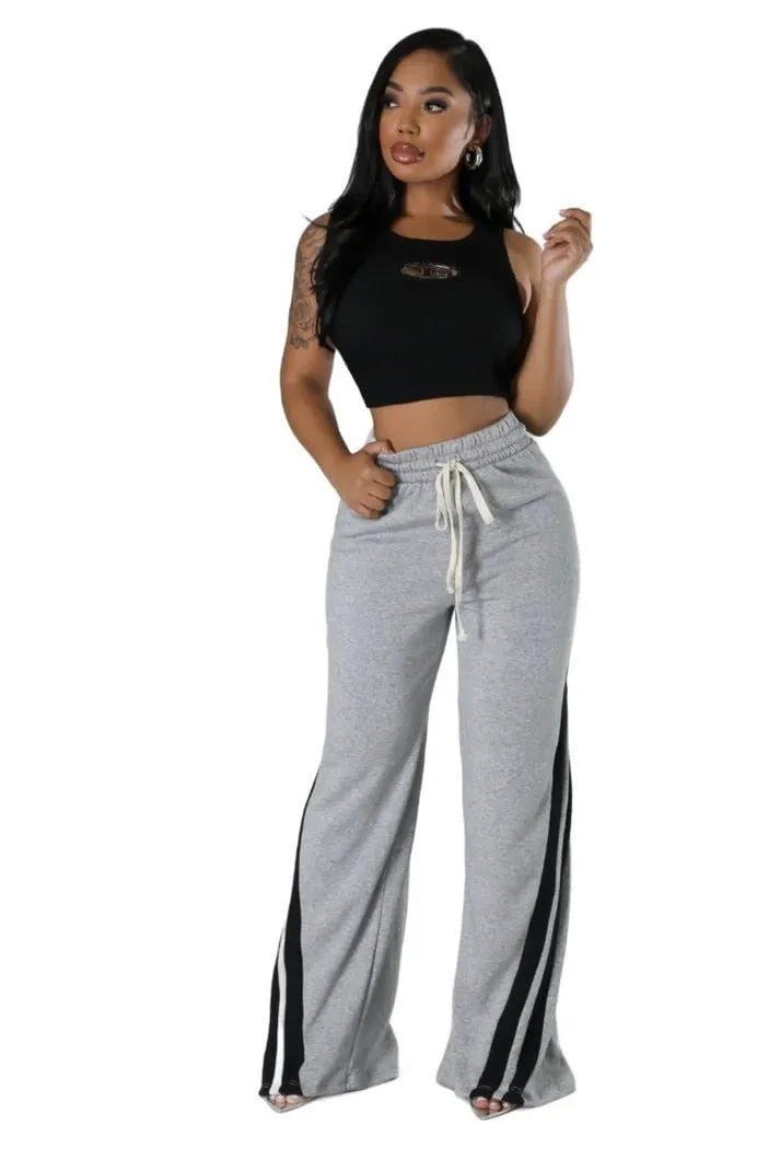 LovelyRLovely Women's Versatile Diagonal Striped Waist-tight Sweatpants