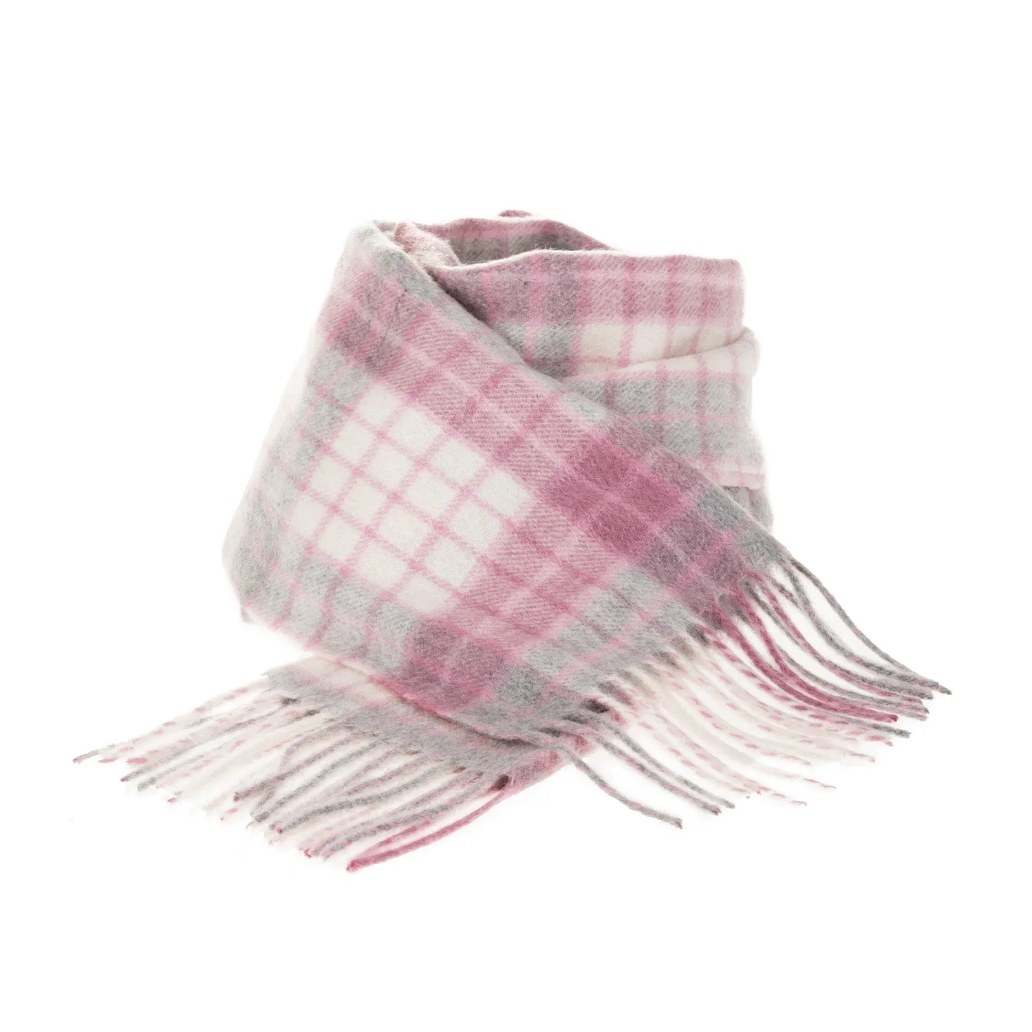 Lyle & Scott 100% Cashmere Scarf  Highlight Chequer - Beige/Pink