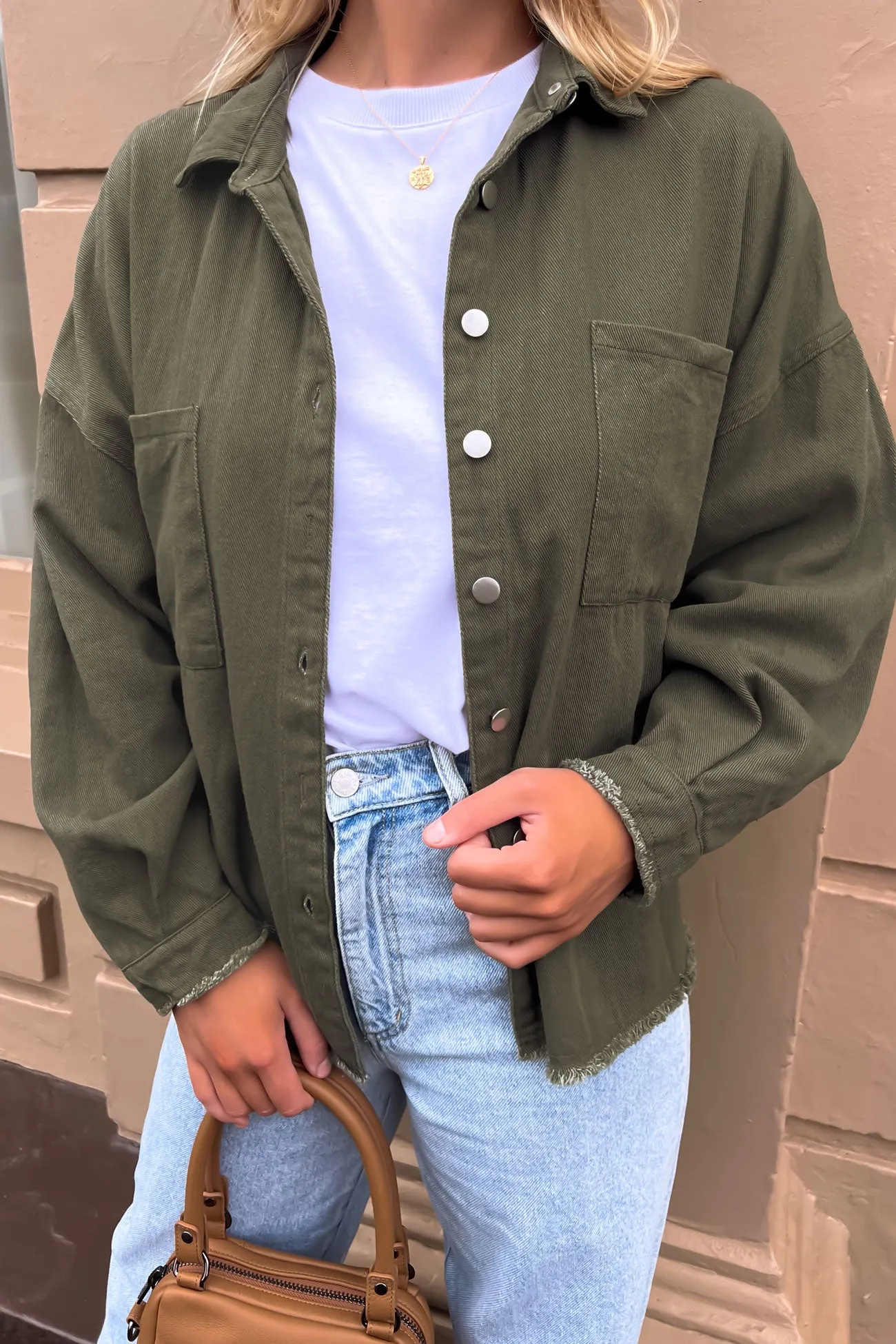 Maverick Denim Shacket Khaki