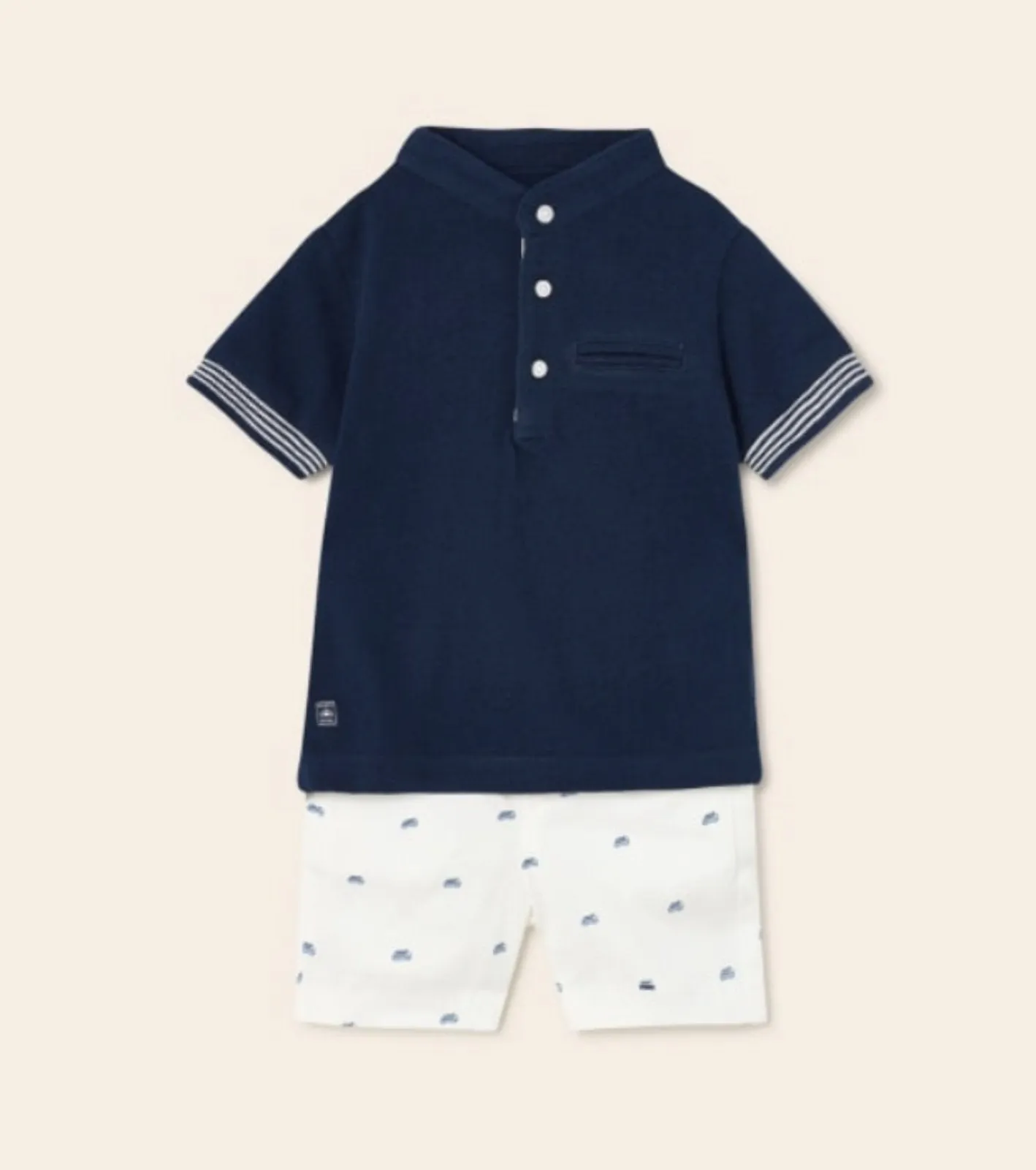 Mayoral Baby & Toddler Boys Mandarin Collar Polo Shirt and Shorts Set