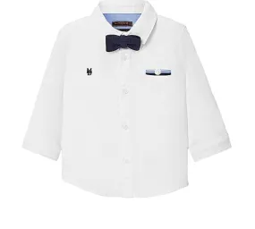 Mayoral Baby and Toddler Boys Long Sleeve White Dress Shirt W/ Bowtie