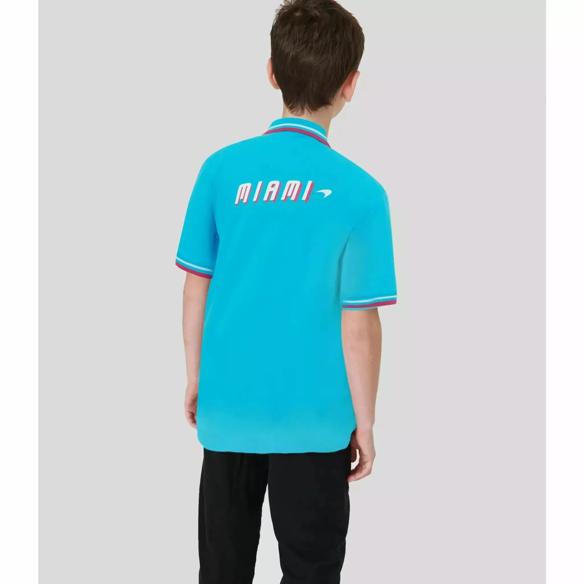 McLaren F1 Kids Miami Graphic Polo Shirt-Youth Vice Blue