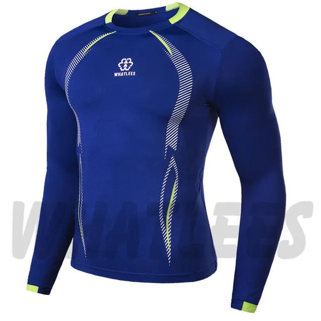 Men Compression MMA Rashguard Fitness Long Sleeves Shirts Base Layer Skin Tight Weight Lifting T Shirts M-XXL