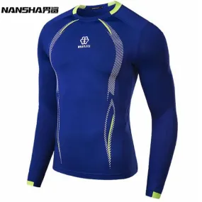 Men Compression MMA Rashguard Fitness Long Sleeves Shirts Base Layer Skin Tight Weight Lifting T Shirts M-XXL