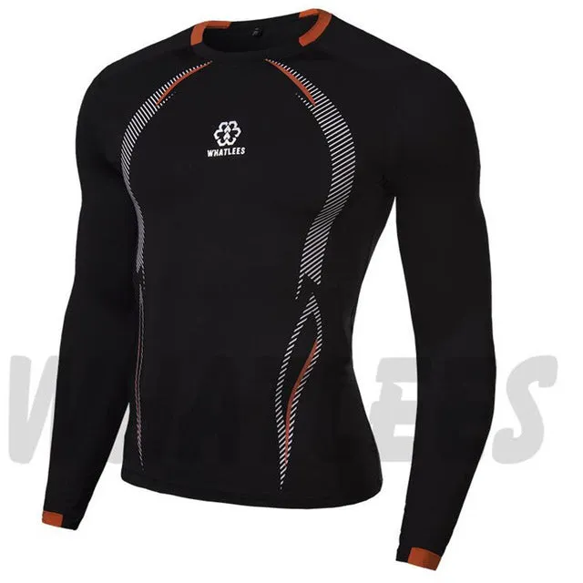 Men Compression MMA Rashguard Fitness Long Sleeves Shirts Base Layer Skin Tight Weight Lifting T Shirts M-XXL