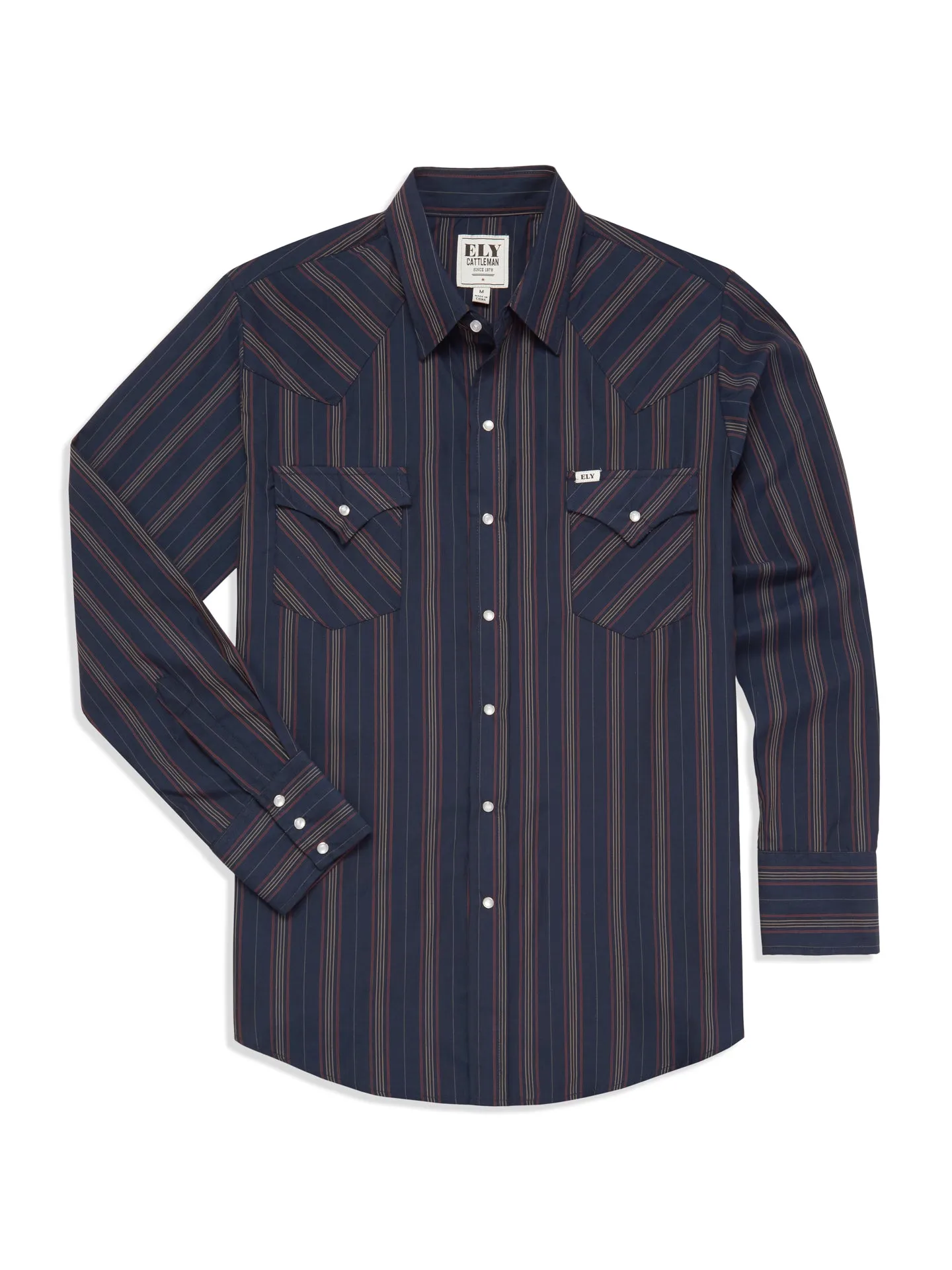 Men's Ely Cattleman Long Sleeve Stripe Western Snap Shirt