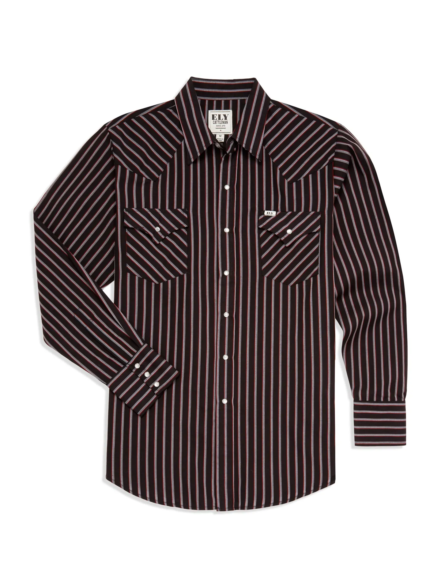 Men's Ely Cattleman Long Sleeve Stripe Western Snap Shirt