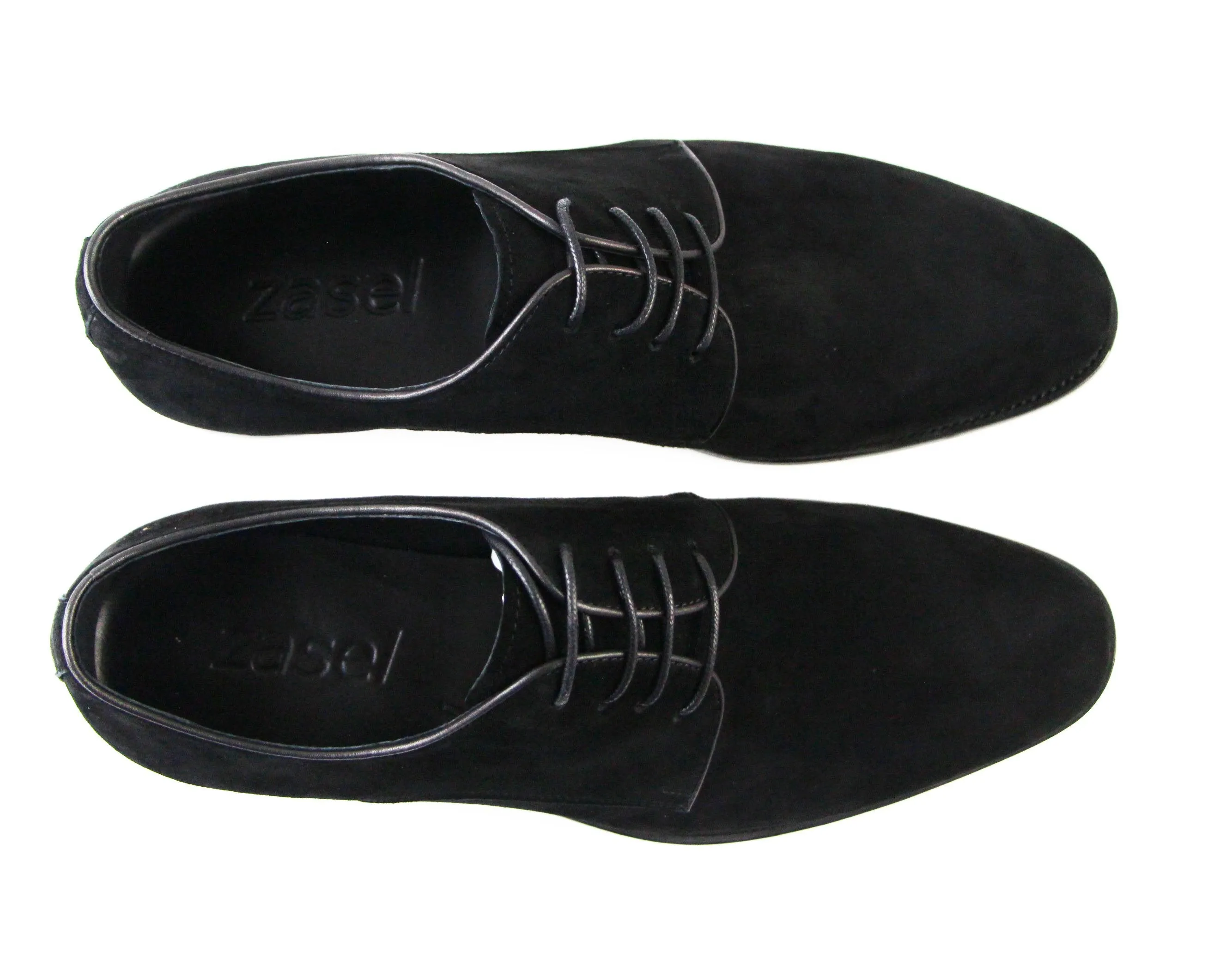 Mens Zasel Hercules Black Suede Leather Lace Up Shoes