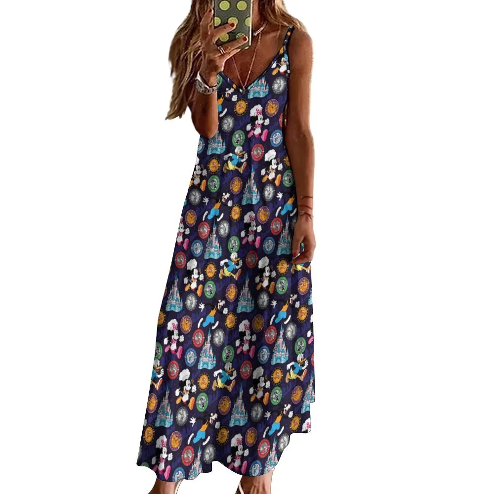 Mickey Wine And Dine Race Women's Summer Slip Long Dress