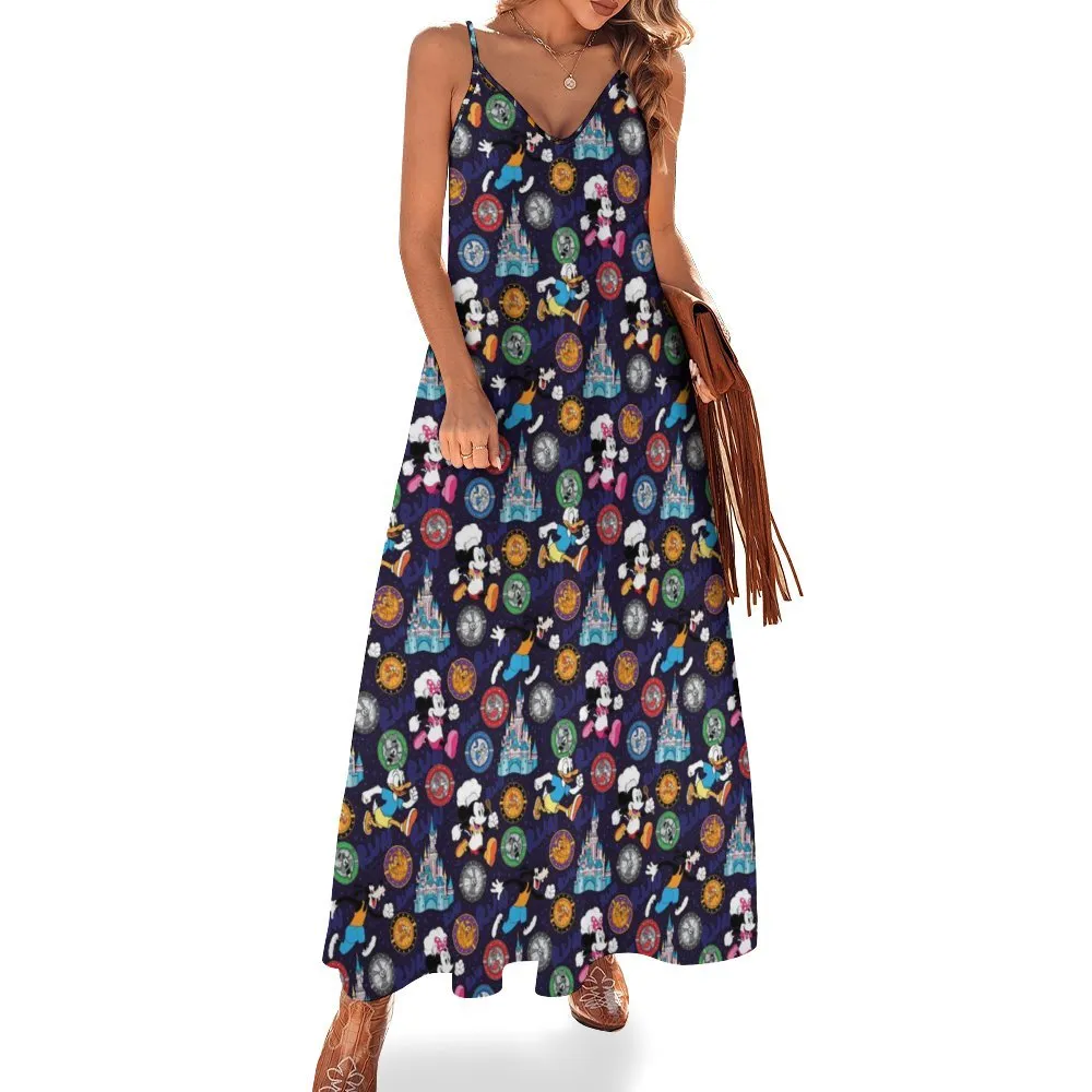 Mickey Wine And Dine Race Women's Summer Slip Long Dress