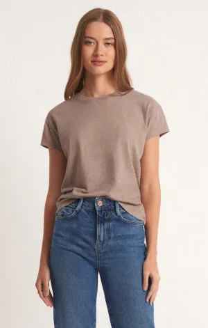 Modern Slub Tee- Heather Latte