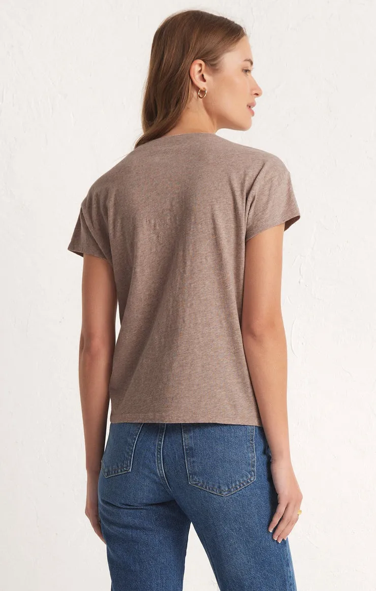 Modern Slub Tee- Heather Latte