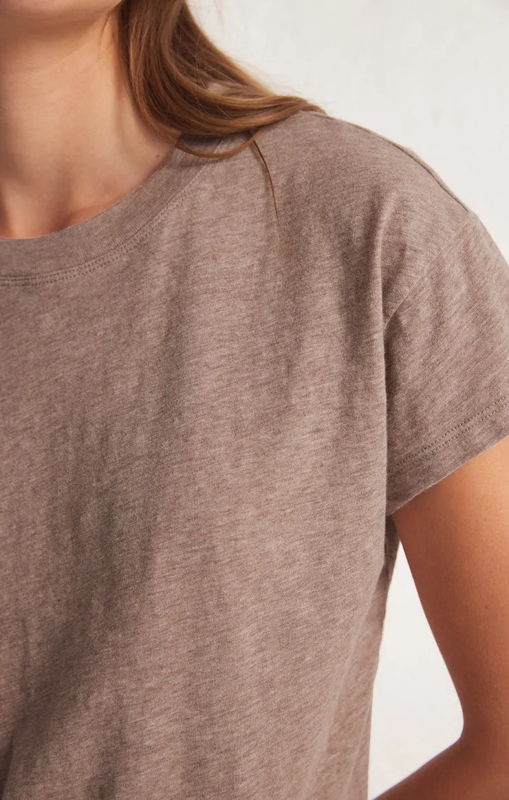 Modern Slub Tee- Heather Latte