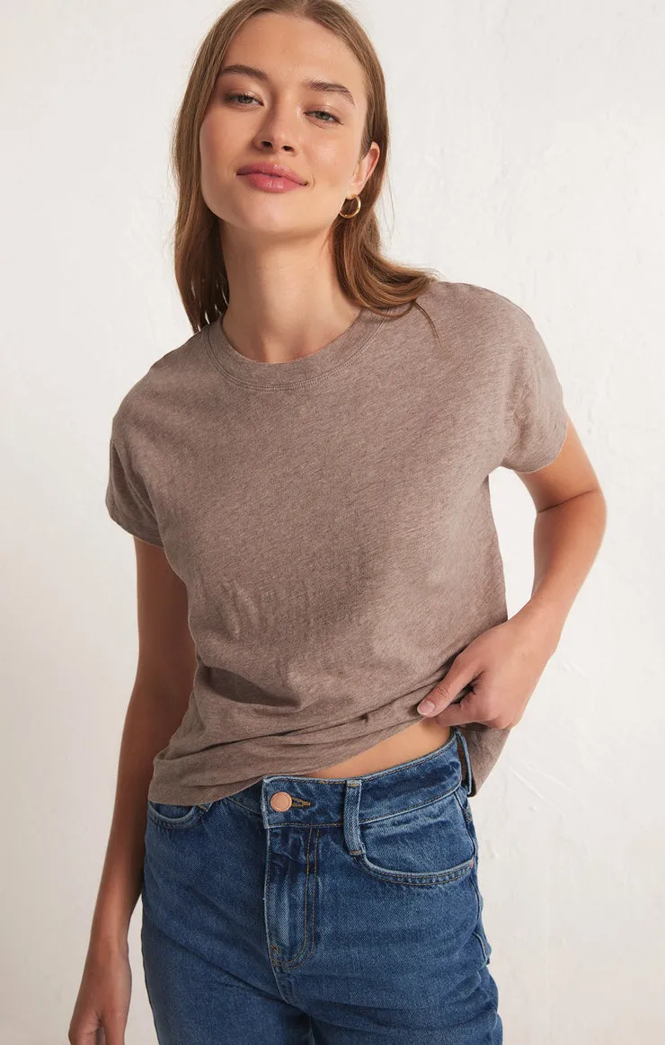 Modern Slub Tee- Heather Latte