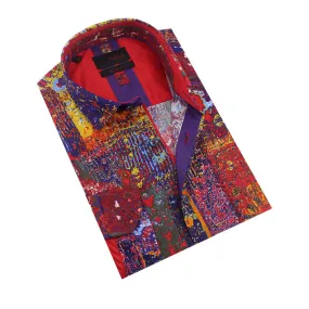 Multi Color Stucco Painting Button Down Shirt