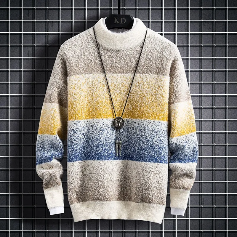 Multicolor Ombre Turtleneck Sweater