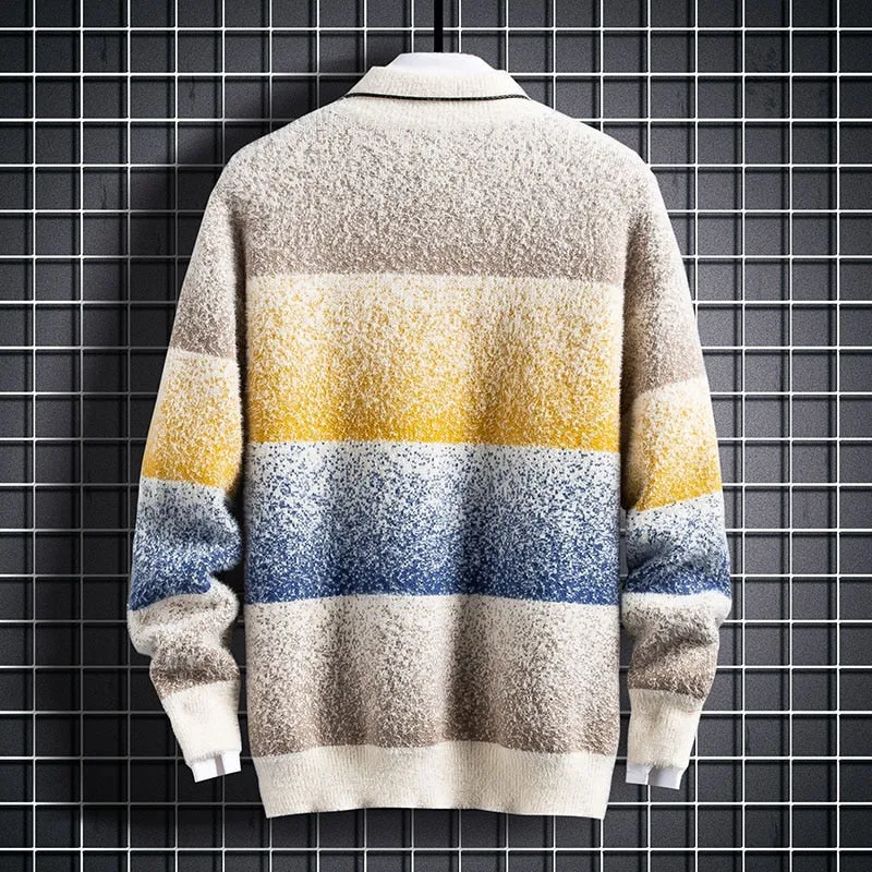 Multicolor Ombre Turtleneck Sweater